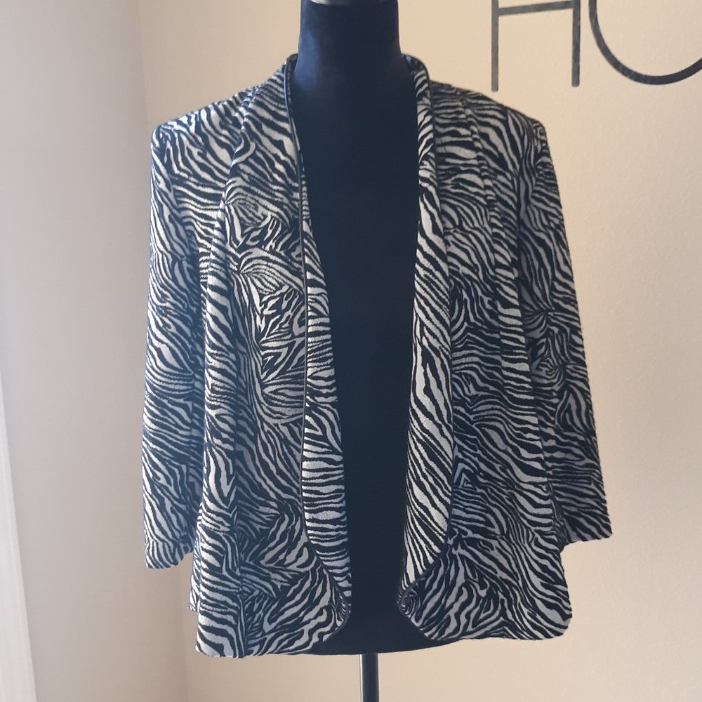 Notations Zebra Print Swing Jacket - image 1